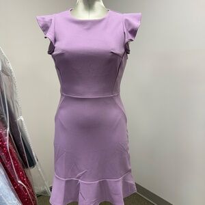NWT She & Sky Light Purple Dress with Ruffle Cap Sleeve and Hem